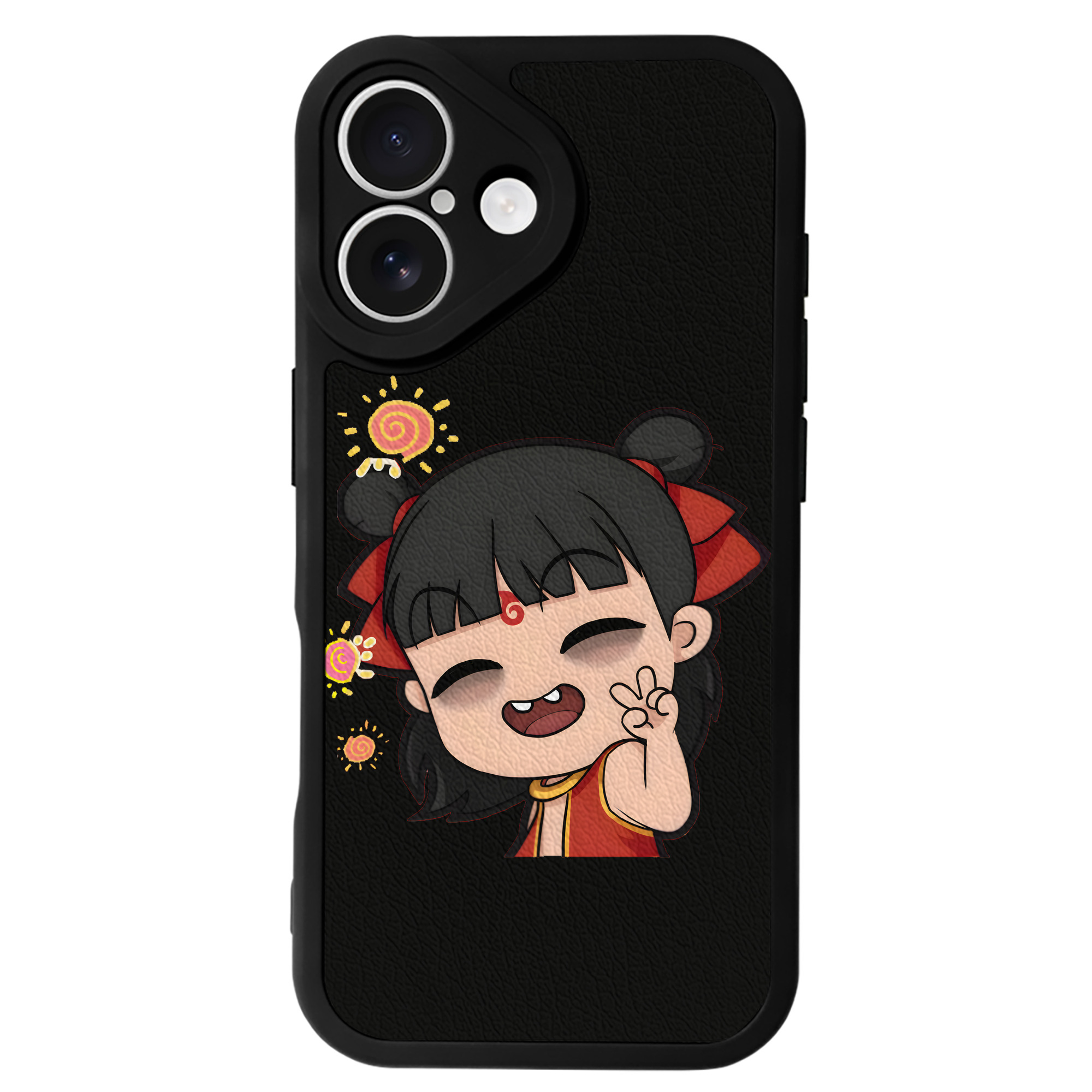 （画像用） Ne Zha 2 ナタ 魔童の大暴れ 【iPhone 16シリーズ対応】シリコンスマホケース（レザー調） 材質：シリコン